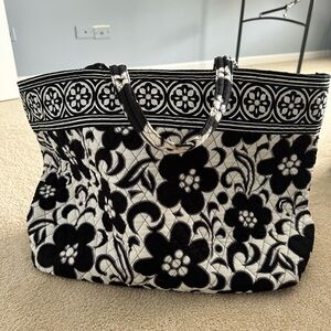 Vera Bradley Black and White Floral Tote
